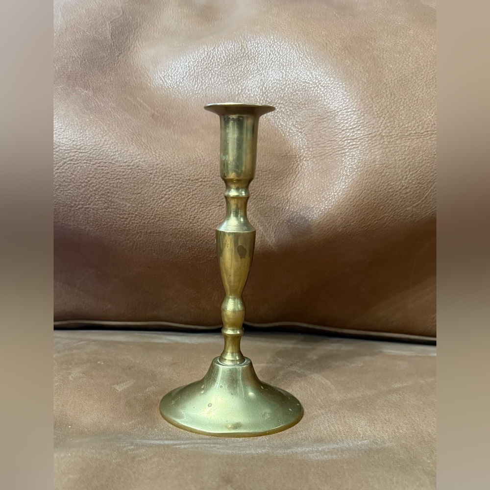 Vintage Brass Candlestick Holder 8” Made In Korea - Picture 1 of 6